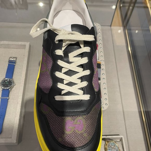 Men's Gucci 700641 Gg Supreme Platform Sneaker In Black size 9 - Picture 4 of 13